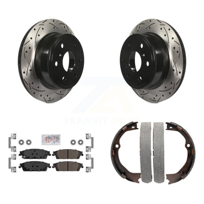 Kit de chaussures de stationnement à disques arrière percés et à fentes, plaquettes semi-métalliques, pour GMC