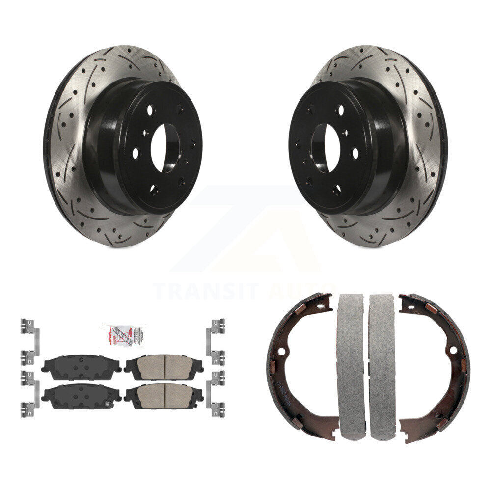 Kit de chaussures de stationnement à disques arrière, Rotors percés et fendus, plaquettes en céramique, pour GMC Sierr