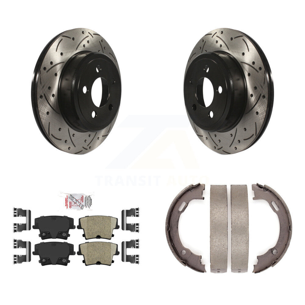 Kit de chaussures de stationnement pour Dodge 300, disques arrière percés et Rotors fendus, tampons en céramique