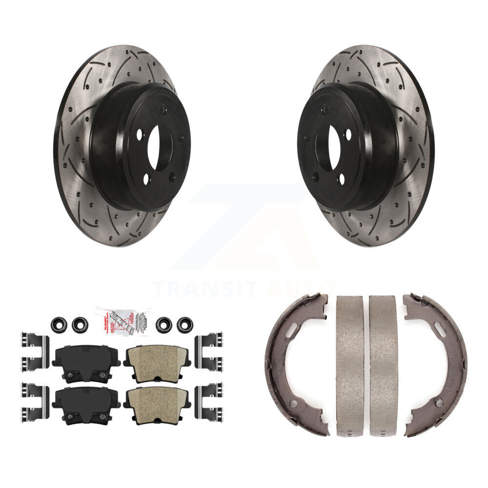 Kit de chaussures de stationnement pour Dodge 300, disques arrière percés et Rotors fendus, tampons en céramique