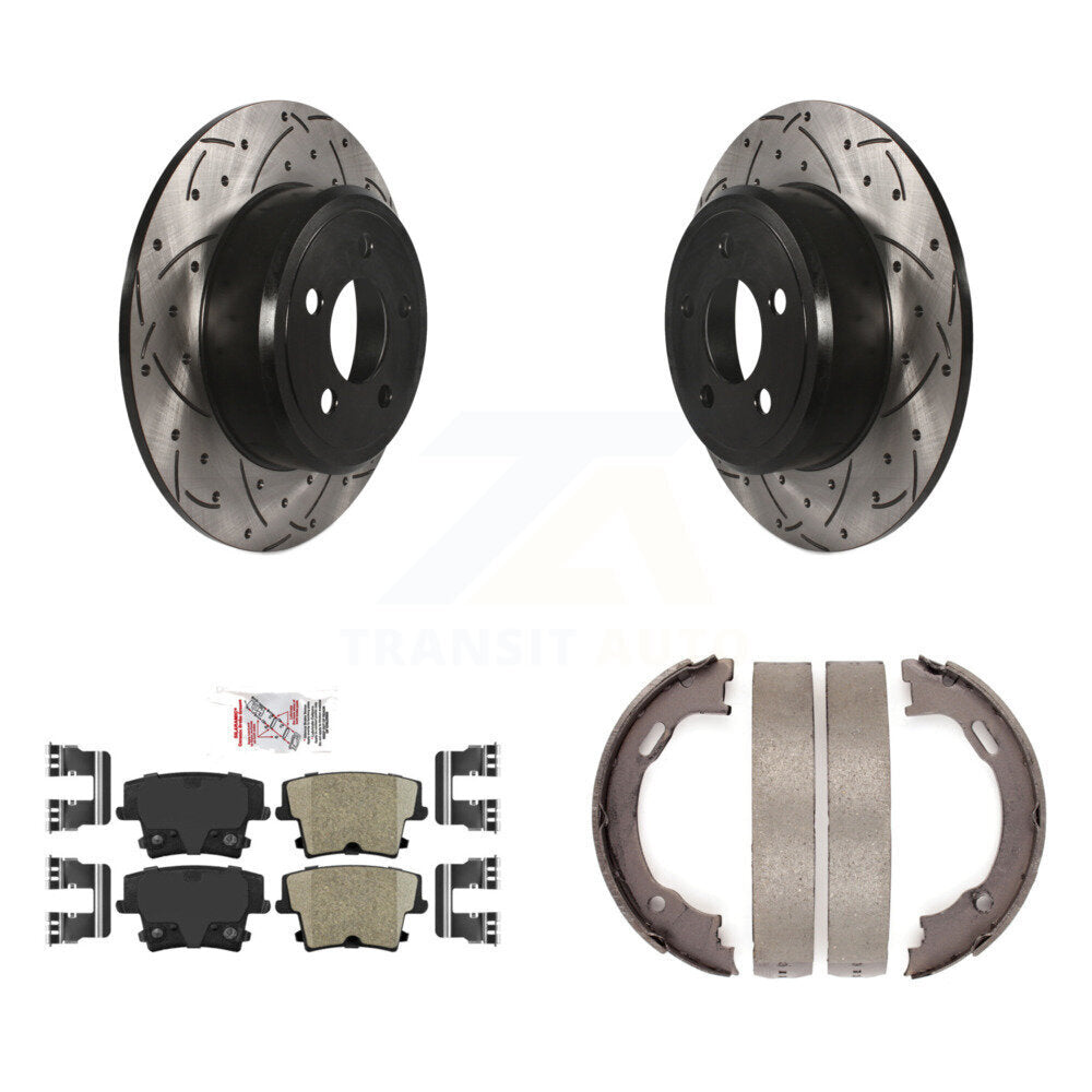 Kit de chaussures de stationnement pour Dodge 300, disques arrière percés et Rotors fendus, tampons en céramique