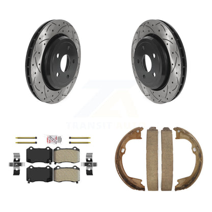 Kit de chaussures de stationnement à disques arrière percés et à fentes, plaquettes semi-métalliques, pour Jee