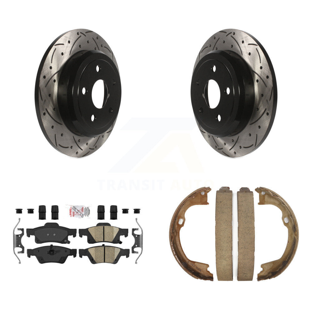 Kit de chaussures de stationnement pour Dodge Jee, disques arrière percés et Rotors fendus, tampons en céramique