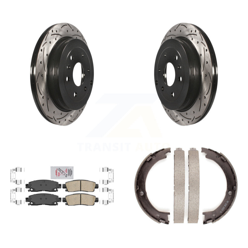 Kit de chaussures de stationnement à disque arrière, Rotors percés et fendus, plaquettes en céramique, pour GMC Acadi