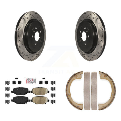 Kit de plaquettes semi-métalliques et de patins de stationnement pour disques arrière percés et fendus