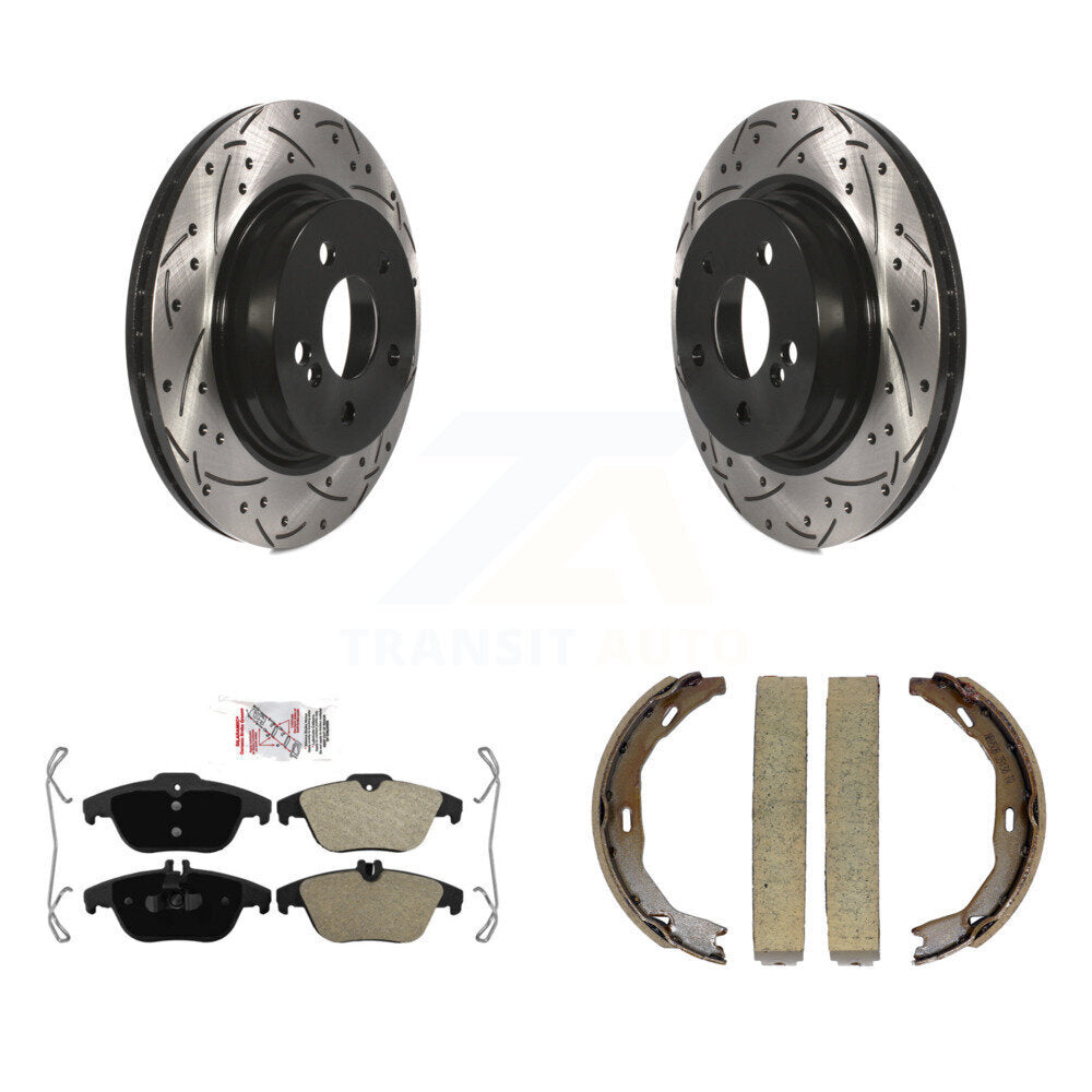Kit de chaussures de stationnement à disques arrière percés et à fentes, plaquettes semi-métalliques, pour C30