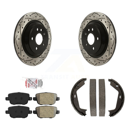Kit de plaquettes semi-métalliques et de patins de stationnement pour disques arrière percés et fendus