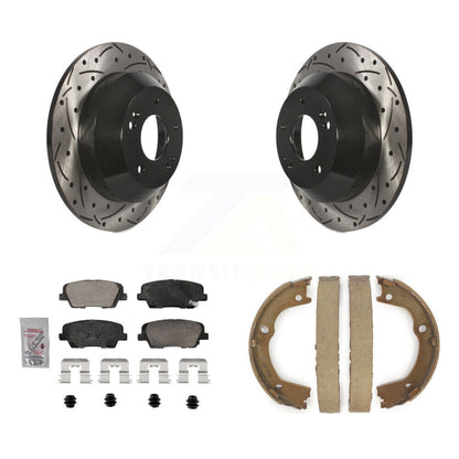 Kit de chaussures de stationnement à disque arrière, Rotors percés et fendus, plaquettes en céramique, pour Hyundai F