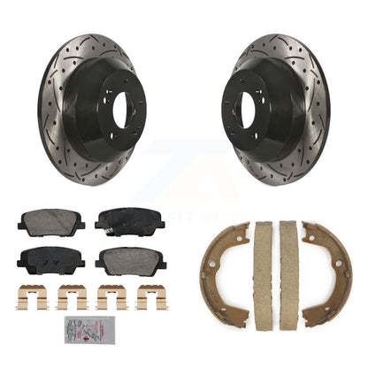 Kit de chaussures de stationnement à disque arrière, Rotors percés et fendus, plaquettes en céramique, pour Hyundai F