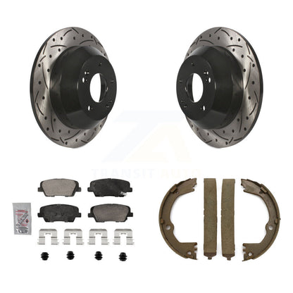 Kit de chaussures de stationnement à disque arrière, Rotors percés et fendus, plaquettes en céramique, pour Hyundai F
