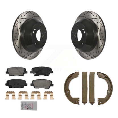Kit de chaussures de stationnement à disque arrière, Rotors percés et fendus, plaquettes en céramique, pour Hyundai F