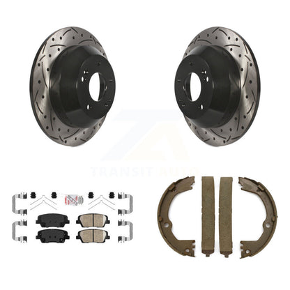 Kit de chaussures de stationnement à disque arrière, Rotors percés et fendus, plaquettes en céramique, pour Hyundai F