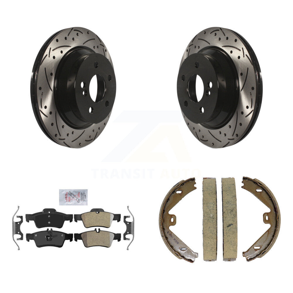 Kit de chaussures de stationnement à disques arrière percés et à fentes, plaquettes semi-métalliques, pour E35
