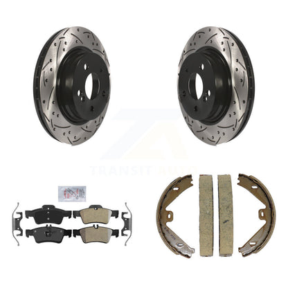 Kit de plaquettes semi-métalliques et de patins de stationnement pour disques arrière percés et fendus