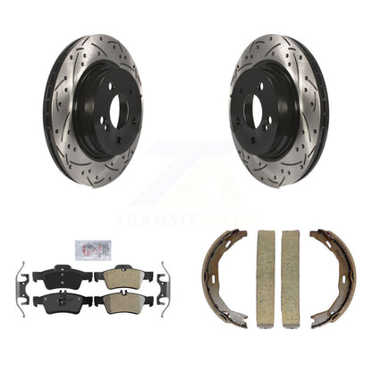 Kit de plaquettes semi-métalliques et de patins de stationnement pour disques arrière percés et fendus
