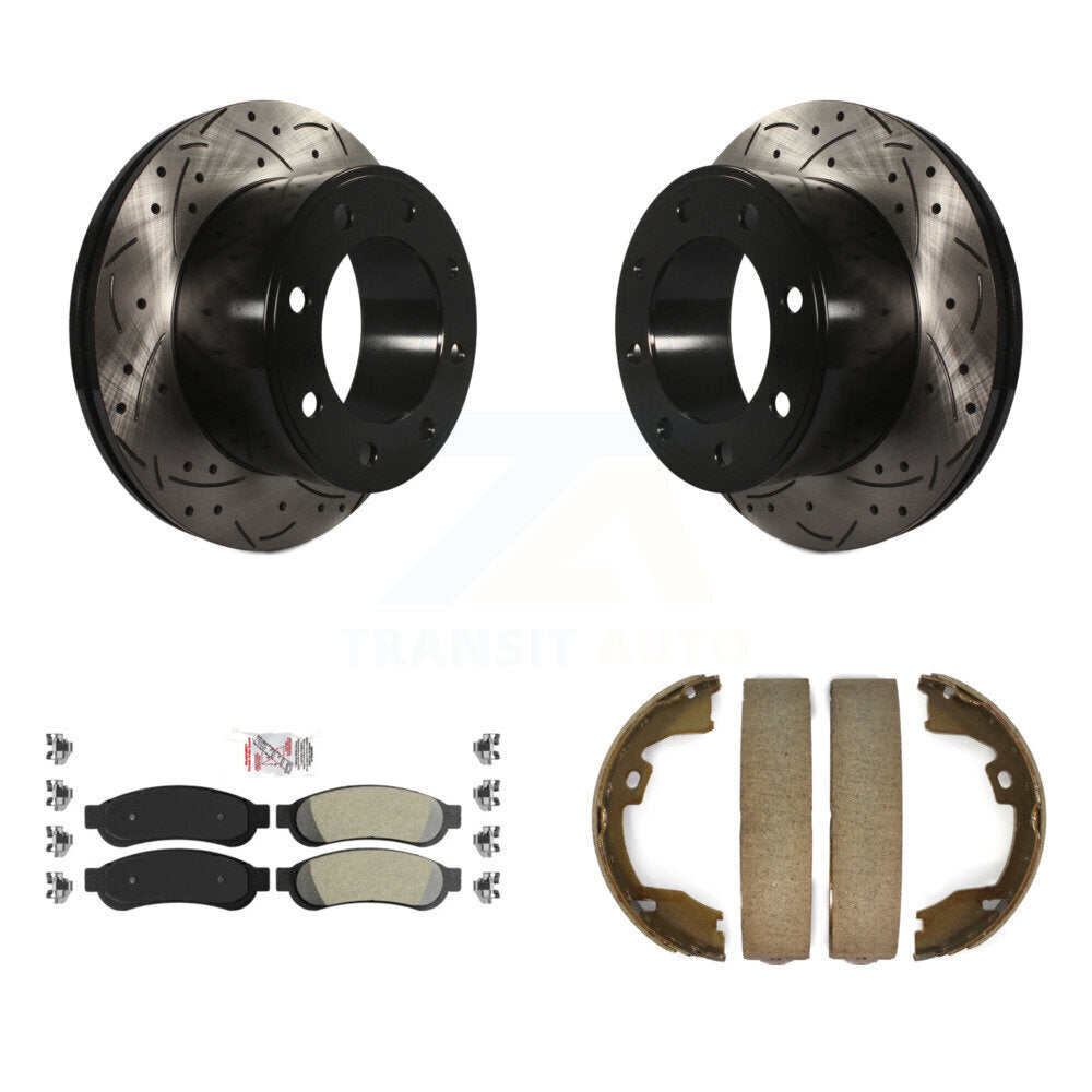 Kit de chaussures de stationnement à disques arrière, Rotors percés et fendus, plaquettes semi-métalliques