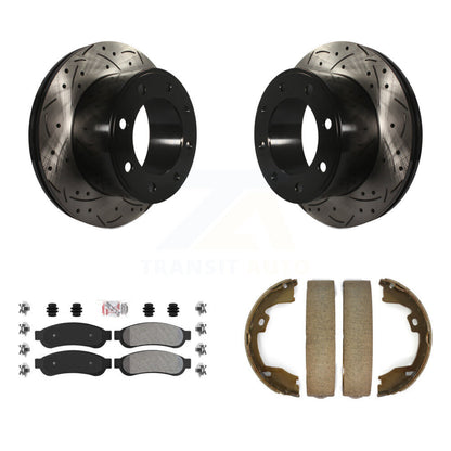 Kit de chaussures de stationnement à disques arrière, Rotors percés et fendus, plaquettes semi-métalliques