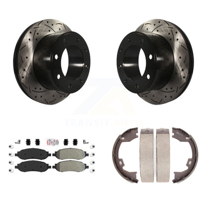 Kit de chaussures de stationnement à disques arrière, Rotors percés et fendus, plaquettes semi-métalliques