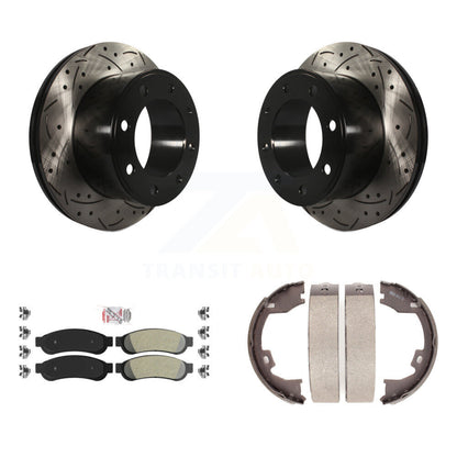 Kit de chaussures de stationnement à disques arrière, Rotors percés et fendus, plaquettes semi-métalliques