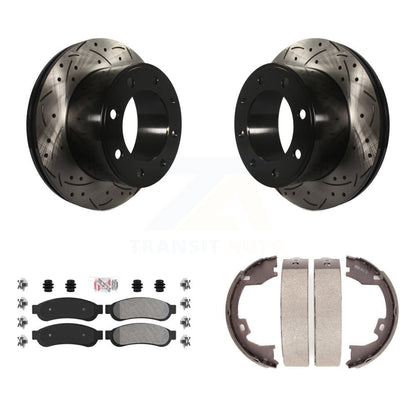 Kit de chaussures de stationnement à disques arrière, Rotors percés et fendus, plaquettes semi-métalliques