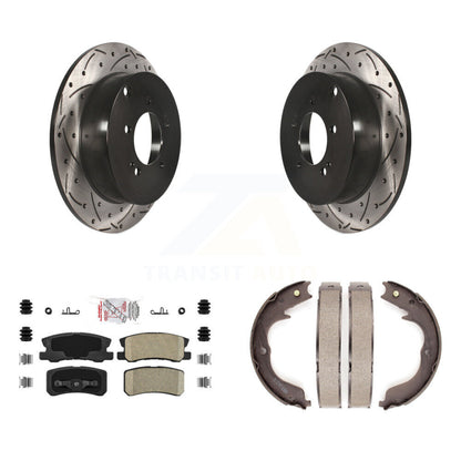 Kit de chaussures de stationnement à disques arrière, Rotors percés et fendus, plaquettes en céramique, pour Mitsubishi