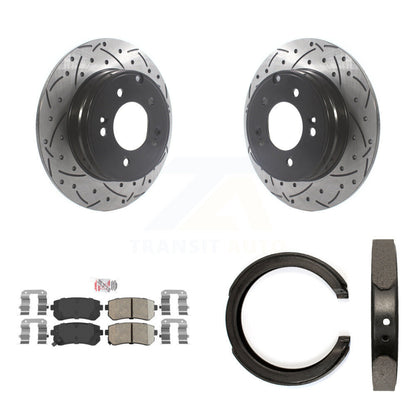 Kit de chaussures de stationnement à disques arrière, Rotors percés et fendus, plaquettes en céramique, pour Hyundai