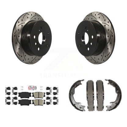 Kit de plaquettes en céramique et de chaussures de stationnement à disque arrière, Rotors percés et fendus, pour Toyot