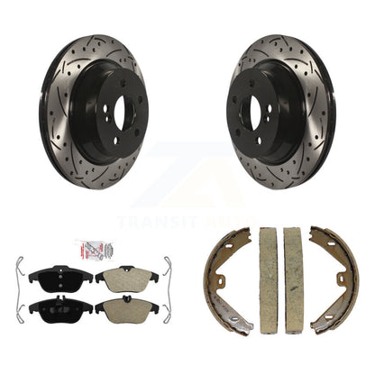 Kit de plaquettes semi-métalliques et de patins de stationnement pour disques arrière percés et fendus