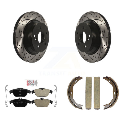 Kit de plaquettes semi-métalliques et de patins de stationnement pour disques arrière percés et fendus