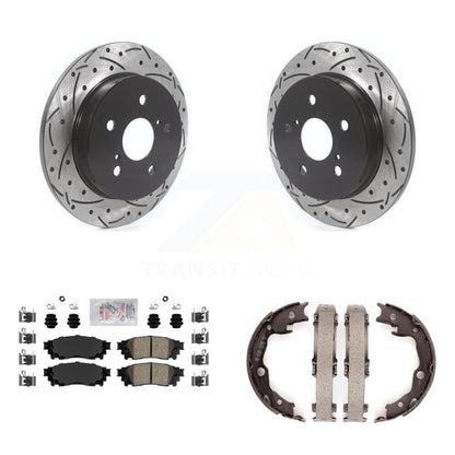 Kit de plaquettes en céramique et de chaussures de stationnement à disque arrière, Rotors percés et fendus, pour Toyot