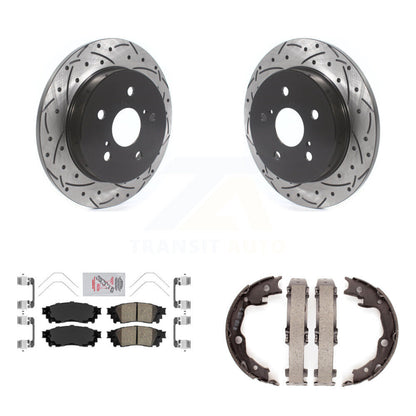 Kit de plaquettes en céramique et de chaussures de stationnement à disque arrière, Rotors percés et fendus, pour Toyot