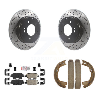 Kit de chaussures de stationnement à disques arrière, Rotors percés et fendus, plaquettes en céramique, pour Hyundai