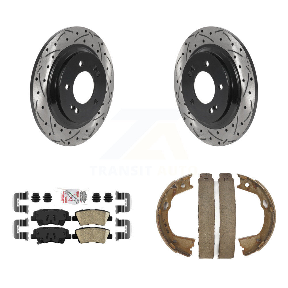 Kit de chaussures de stationnement à disques arrière, Rotors percés et fendus, plaquettes en céramique, pour Kia Optim
