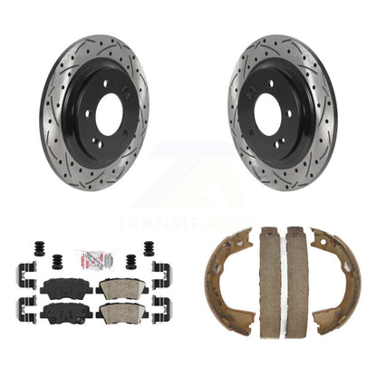 Kit de chaussures de stationnement à disques arrière, Rotors percés et fendus, plaquettes en céramique, pour Hyundai