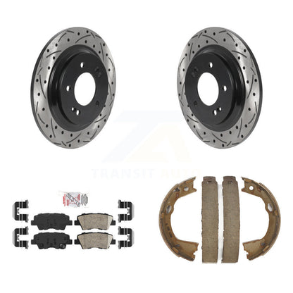 Kit de chaussures de stationnement à disques arrière, Rotors percés et fendus, plaquettes en céramique, pour Hyundai