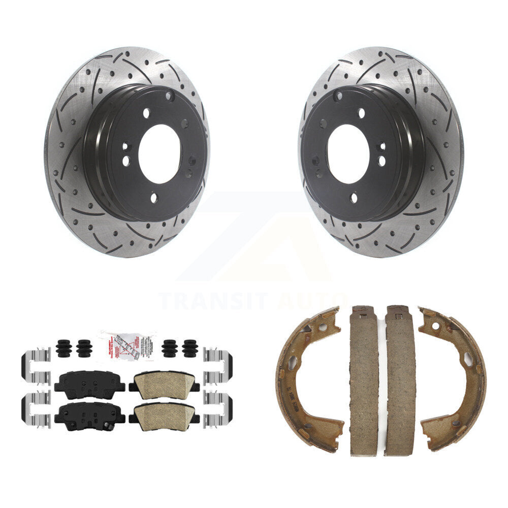 Kit de chaussures de stationnement à disques arrière, Rotors percés et fendus, plaquettes en céramique, pour Kia Optim