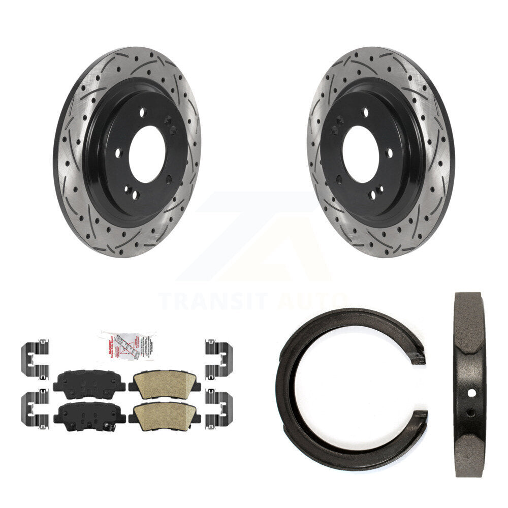 Kit de chaussures de stationnement à disques arrière, Rotors percés et fendus, plaquettes en céramique, pour Kia Optim
