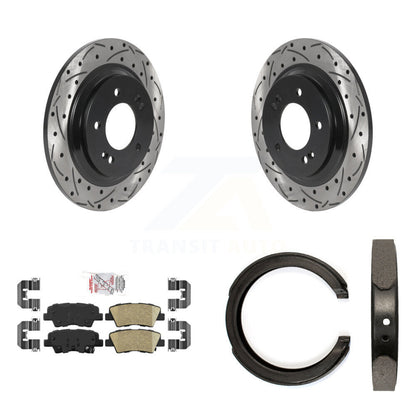 Kit de chaussures de stationnement à disques arrière, Rotors percés et fendus, plaquettes en céramique, pour Kia Optim