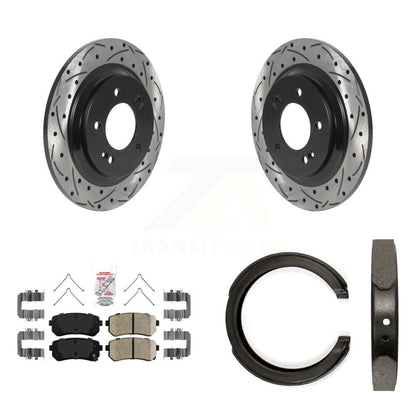 Kit de chaussures de stationnement à disques arrière, Rotors percés et fendus, plaquettes en céramique, pour Kia Optim