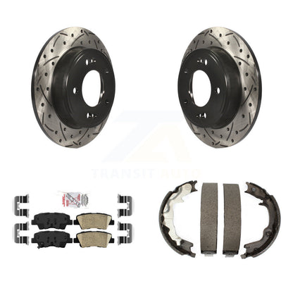 Kit de chaussures de stationnement à disques arrière, Rotors percés et fendus, plaquettes en céramique, pour Kia Forte