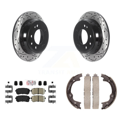 Kit de chaussures de stationnement à disques arrière, Rotors percés et fendus, plaquettes en céramique, pour Hyundai