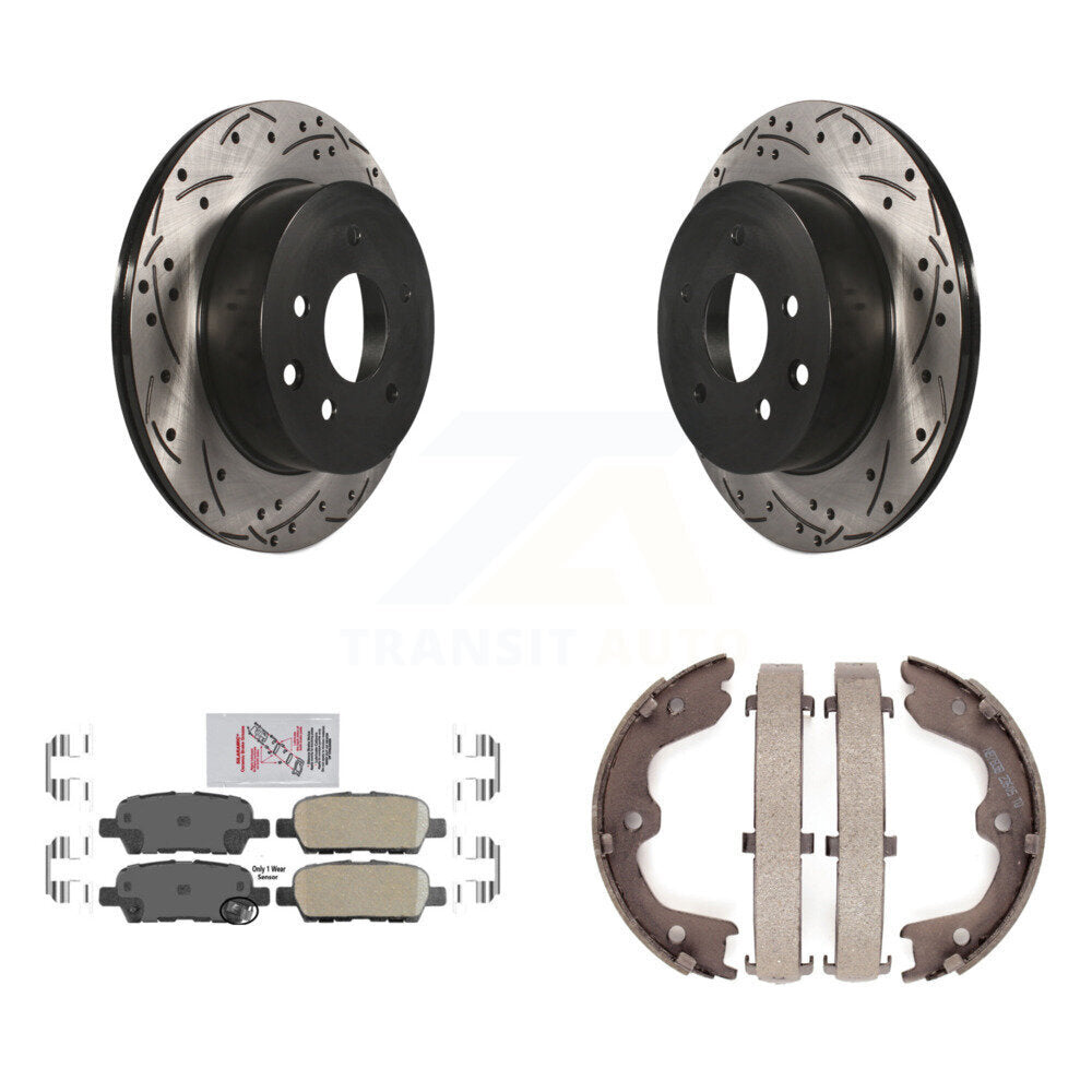 Kit de chaussures de stationnement à disques arrière, Rotors percés et fendus, plaquettes en céramique, pour INFINITI