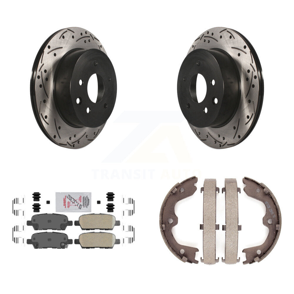 Kit de chaussures de stationnement à disques arrière, Rotors percés et fendus, plaquettes en céramique, pour INFINITI