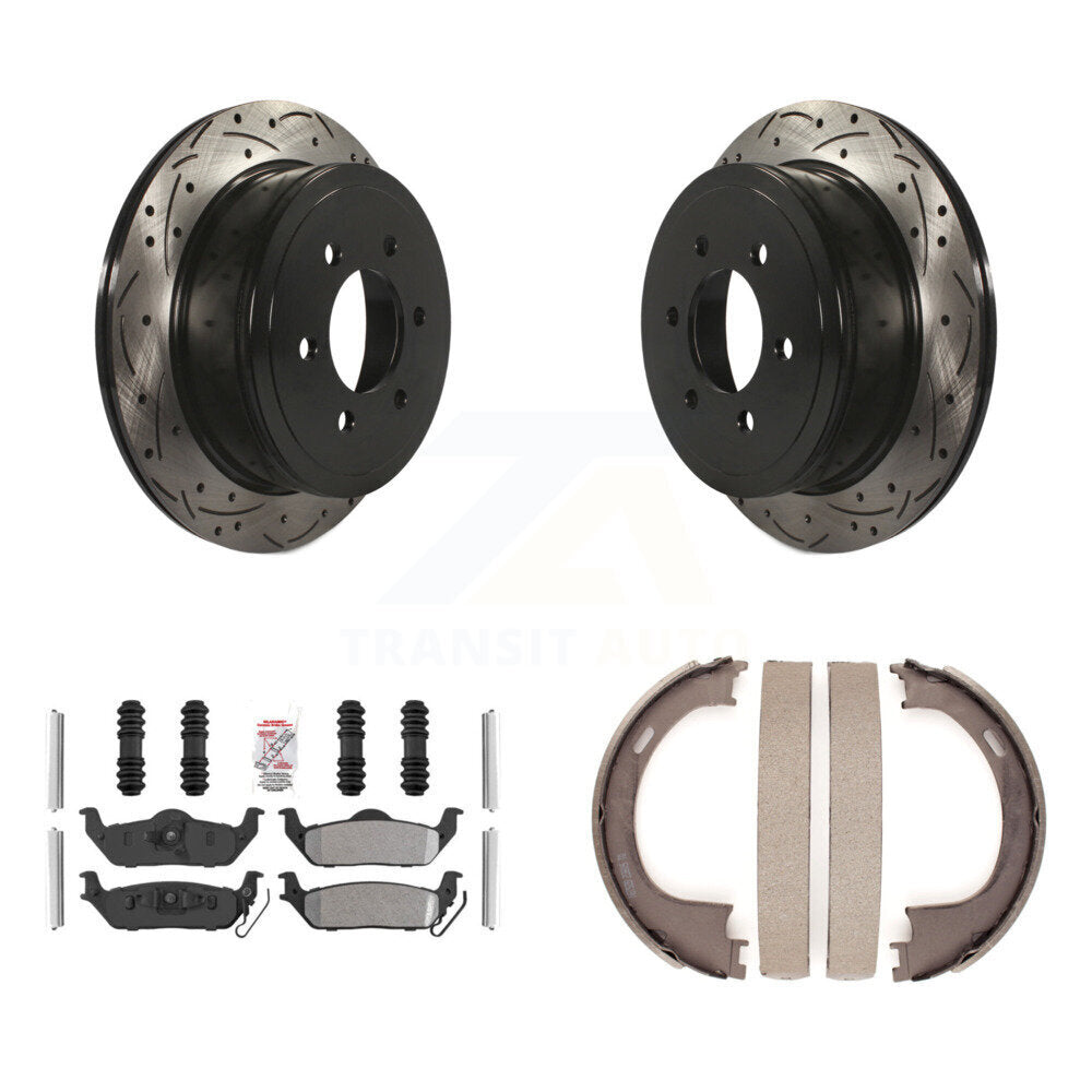 Kit de chaussures de stationnement à disques arrière, Rotors percés et fendus, plaquettes semi-métalliques