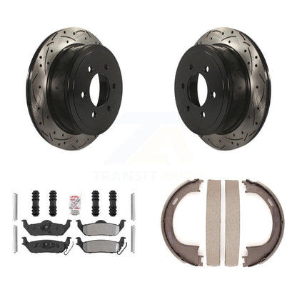 Kit de chaussures de stationnement à disques arrière, Rotors percés et fendus, plaquettes semi-métalliques