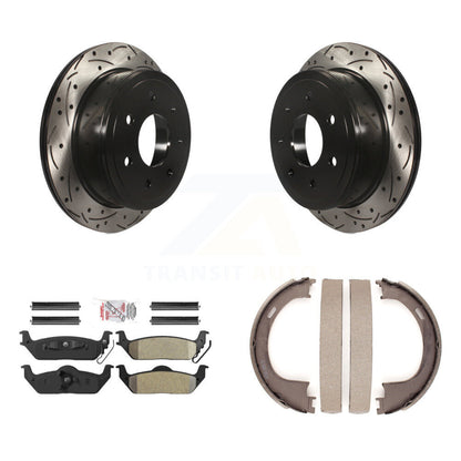 Kit de chaussures de stationnement à disques arrière, Rotors percés et fendus, plaquettes semi-métalliques