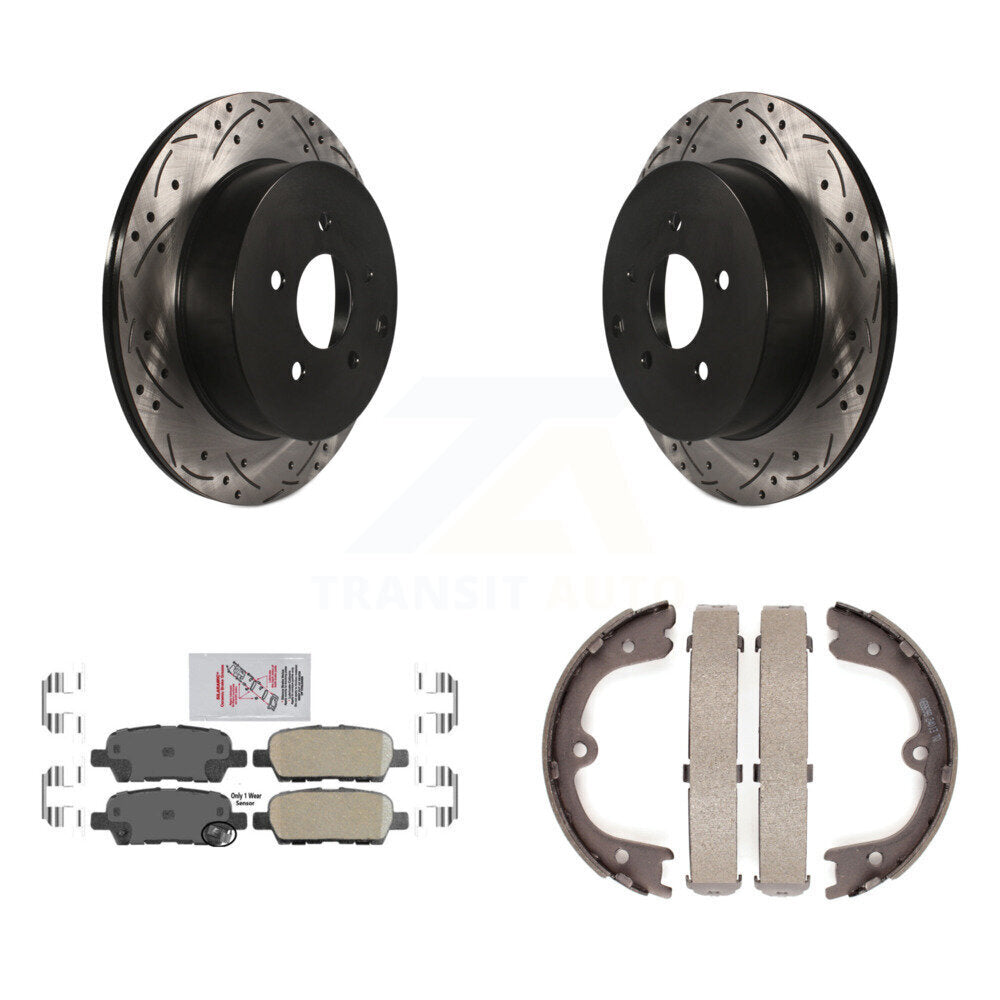 Kit de chaussures de stationnement pour Nissan Q5, disques arrière percés et Rotors fendus, plaquettes en céramique