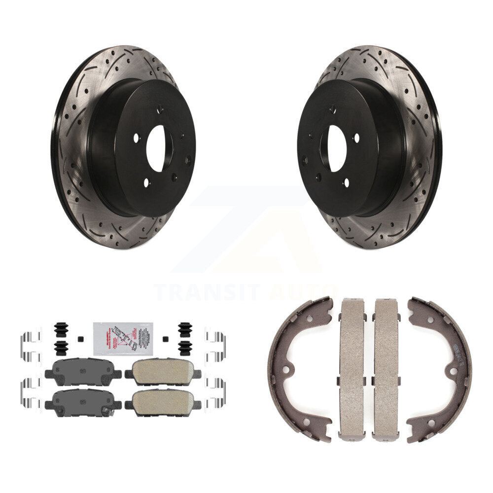 Kit de chaussures de stationnement pour Nissan Q5, disques arrière percés et Rotors fendus, plaquettes en céramique