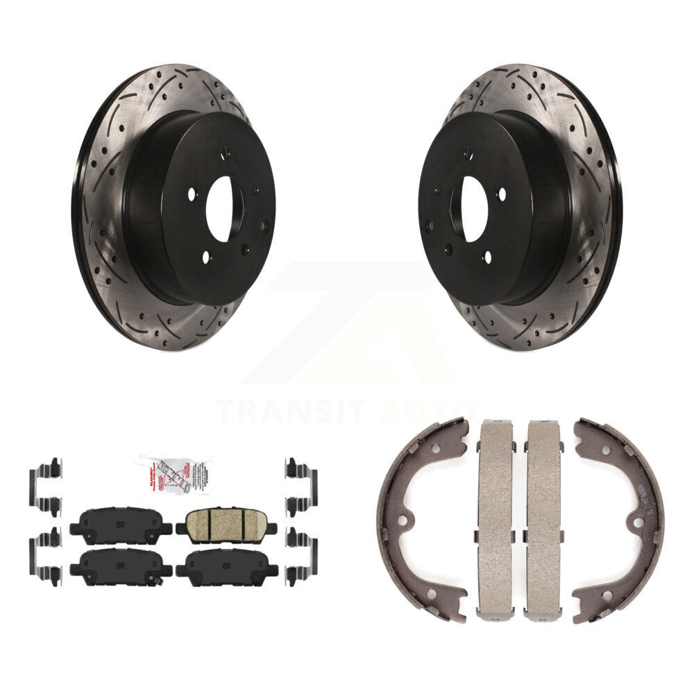 Kit de chaussures de stationnement à disques arrière, Rotors percés et fendus, plaquettes en céramique, pour INFINITI