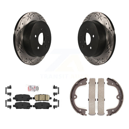 Kit de chaussures de stationnement à disques arrière, Rotors percés et fendus, plaquettes en céramique, pour INFINITI